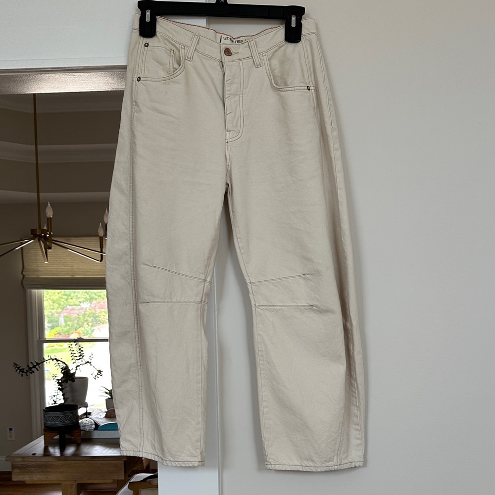 We the Free Lucky You Mid Rise Barrel denim by Free People sz 27 EUC